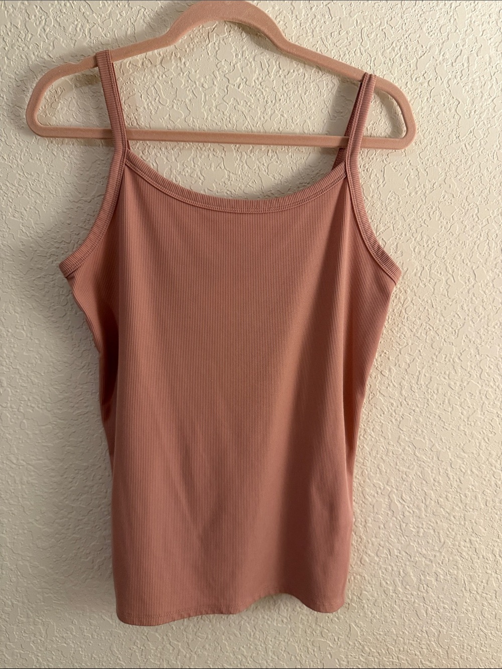 Free People Ribbed Spaghetti Tank in Mauve Pink